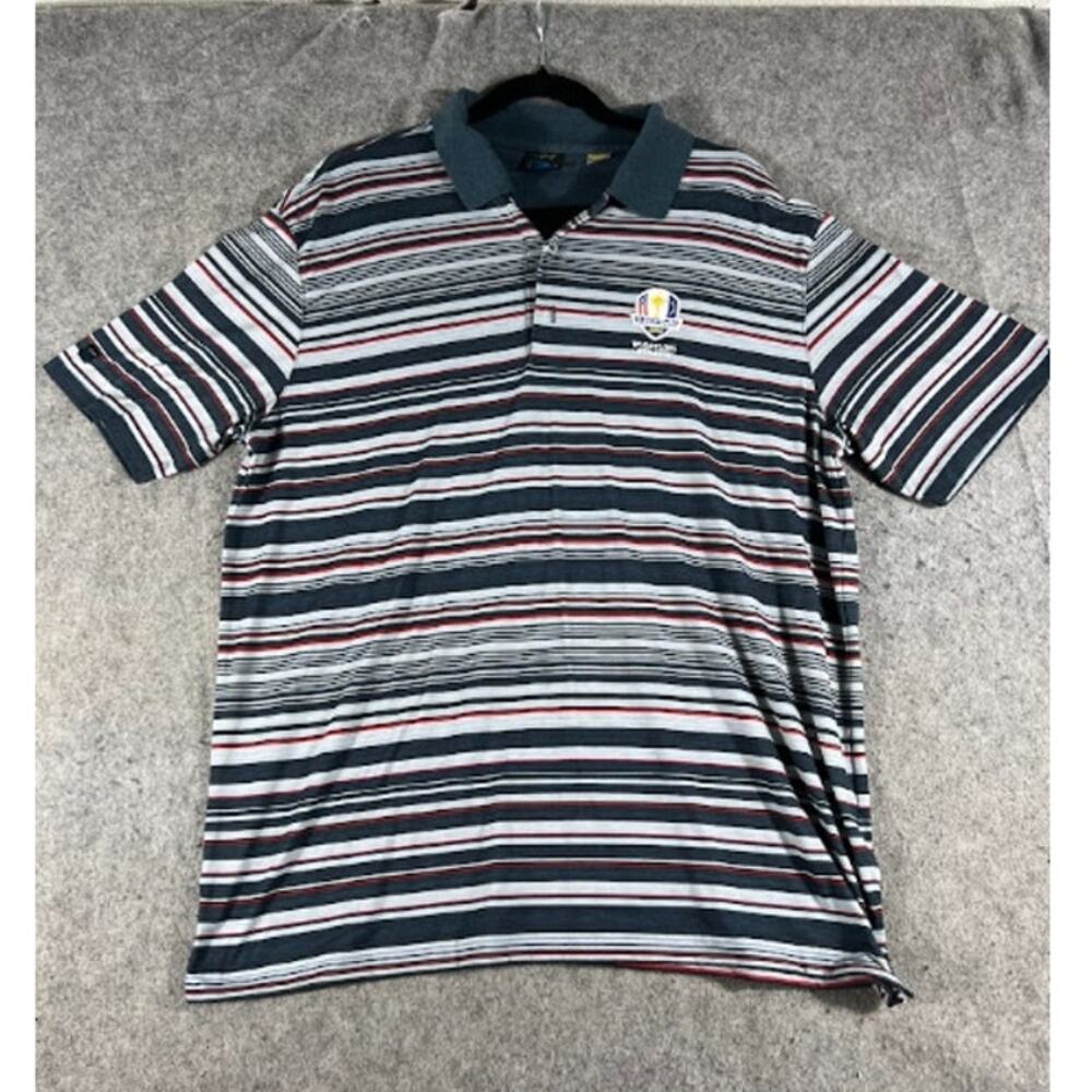 2020 Greg Norman Ryder Cup Whistling Straits Golf Polo Shirt Mens Large Striped